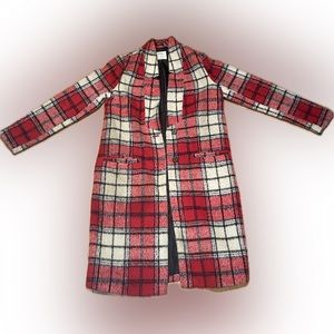Oversized Soft-Brushed Plaid Overcoat